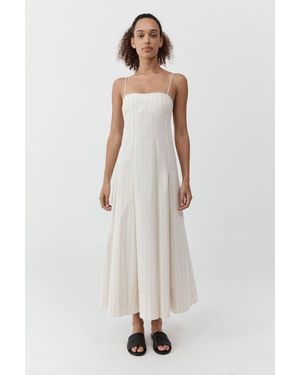 St. Agni Everyday Cotton Pleat Dress - White