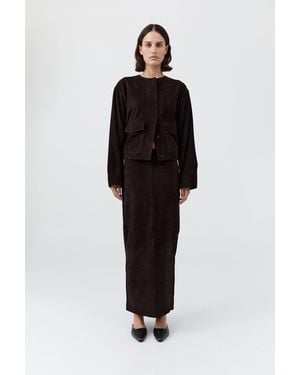 St. Agni Suede Utility Cocoon Bomber - Black