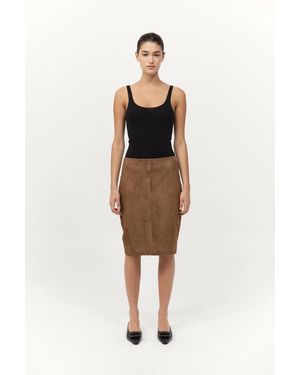 St. Agni Suede Pencil Skirt - Multicolour
