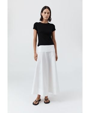St. Agni Cotton Circle Hem Skirt - White