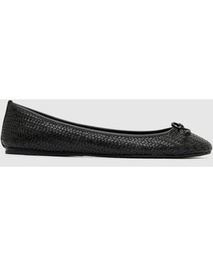 St. Agni Woven Bow Ballet Flat - White