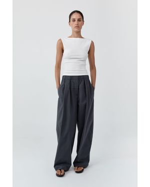 St. Agni Relaxed Pleat Pants - Blue