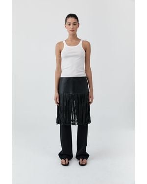 St. Agni Fringe Belt Skirt - White