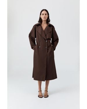 St. Agni Paper Taffeta Relaxed Trench - Brown