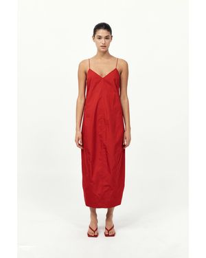 St. Agni Paper Taffeta Cocoon Dress - Red
