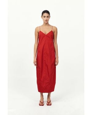 St. Agni Paper Taffeta Cocoon Dress - Red