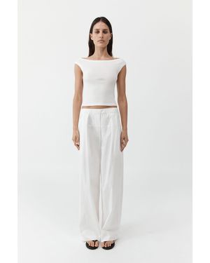 St. Agni Relaxed Pleat Pants - White