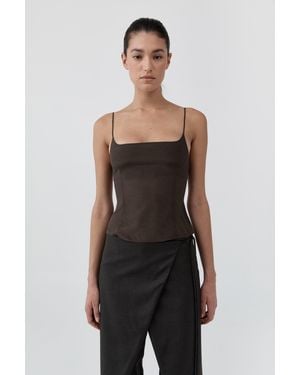 St. Agni Stretch Silk Cami - Black