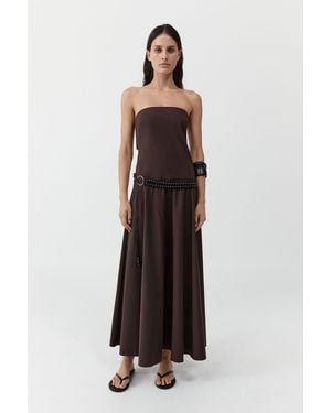 St. Agni Strapless Rouleau Dress - White
