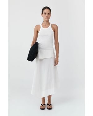St. Agni Detachable Belt Asymm Skirt - White