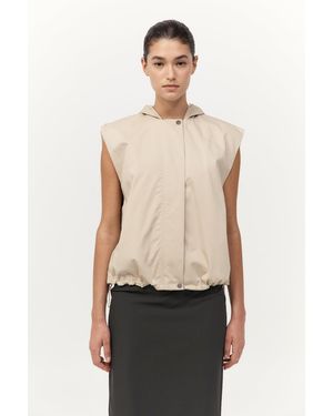 St. Agni Cotton Sleeveless Parka - Natural