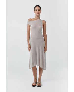 St. Agni Fine Jersey Off Shoulder Dress - White