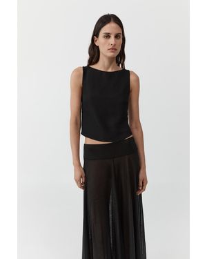 St. Agni Textured Weave Top - Black