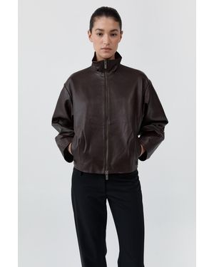 St. Agni Pre-Order: Cocoon Zip Leather Jacket - Black