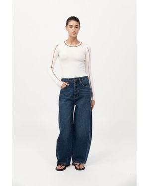 St. Agni Fine Line Long Sleeve Top - Blue