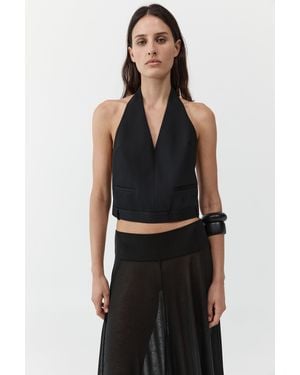 St. Agni Upside Down Halter Top - Black