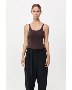 St. Agni Organic Cotton Slim Scoop Tank - Black