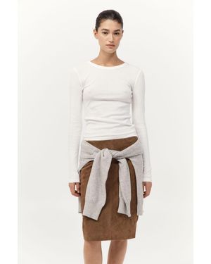 St. Agni Organic Cotton Long Sleeve Top - Natural