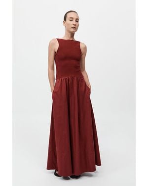 St. Agni Bateau Cut Out Dress - Red