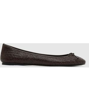 St. Agni Woven Bow Ballet Flat - White