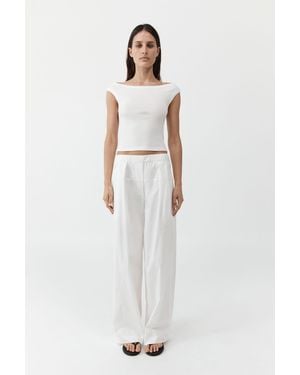 St. Agni Relaxed Pleat Trousers - White