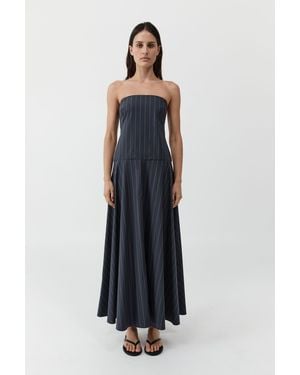 St. Agni Strapless Rouleau Dress - Blue