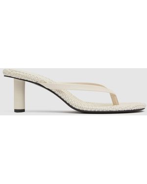 St. Agni Woven Thong Heel - White