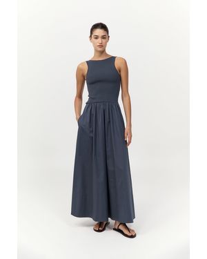 St. Agni Bateau Cut Out Dress - Blue
