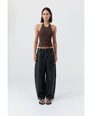 St. Agni Soft Jersey Halter Top - Black