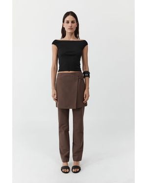 St. Agni Silk Canvas Wrap Skirt - Multicolour