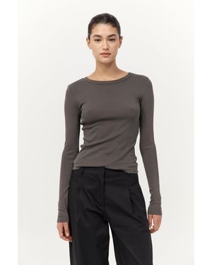 St. Agni Organic Cotton Long Sleeve Top - Grey