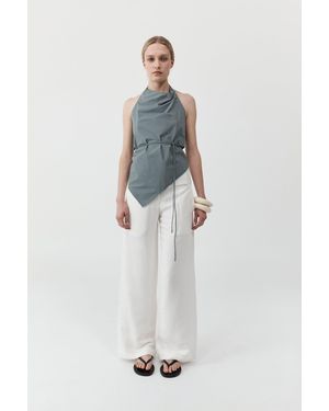 St. Agni Cotton Tie Top - Blue