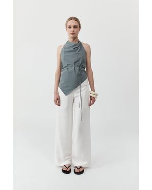 St. Agni Cotton Tie Top - Blue