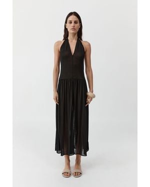 St. Agni Fluid Jersey Halter Dress - Black