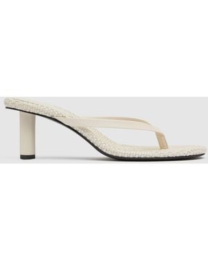 St. Agni Woven Thong Heel - White