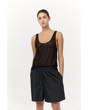 St. Agni Glass Beaded Mesh Top - Blue