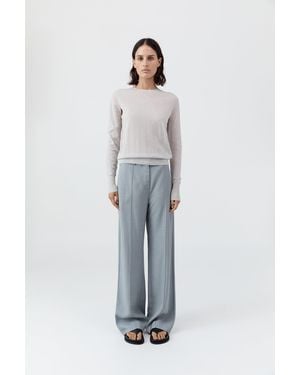 St. Agni Merino Wool Slit Sleeve Jumper - Blue