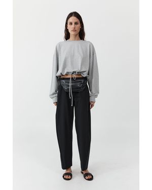 St. Agni Drawstring Long Sleeve Top - Gray