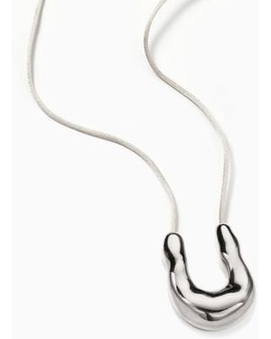 AGMES Wishbone Pendant - White