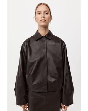 St. Agni Cocoon Leather Jacket - Brown
