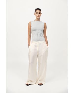 St. Agni Cupro Jersey Top - White