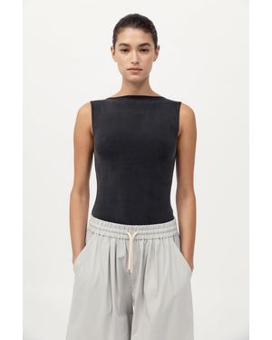 St. Agni Cupro Jersey Top - Blue