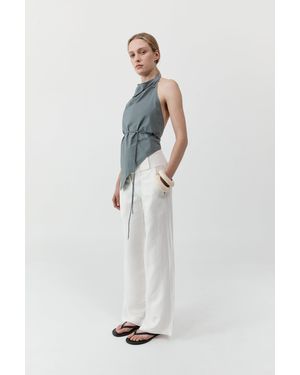 St. Agni Wide Waistband Trousers - White