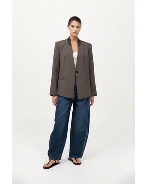St. Agni Rib Collar Blazer - Blue