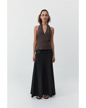 St. Agni Fluid Circle Hem Skirt - White
