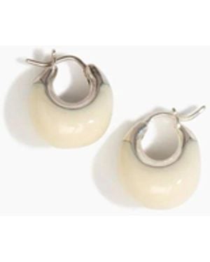 Dinosaur Designs Small Crescent Earrings By - White