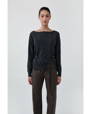 St. Agni Cashmere Asymm Cardigan - Black