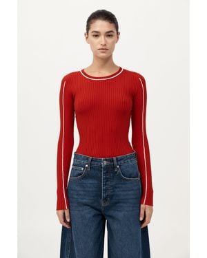 St. Agni Fine Line Long Sleeve Top - Red