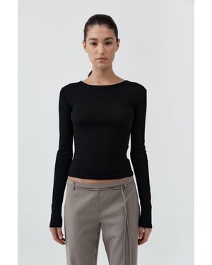 St. Agni Baby Wool Long Sleeve Top - Black