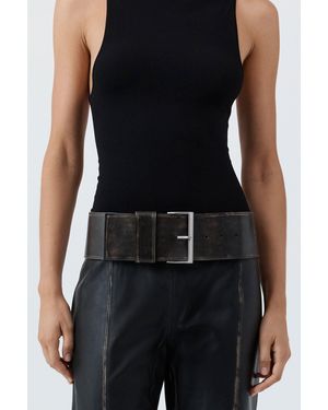 St. Agni Brushed Wide Classic Belt - Black